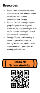 School Anxiety Resources